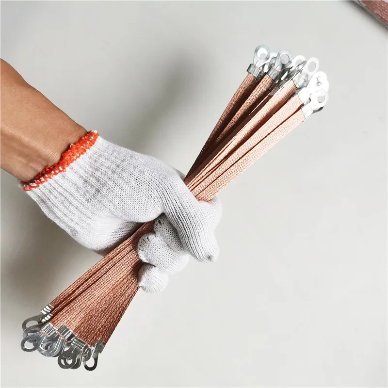 

30/50/100pcs 12" (30cm) 4 square Aluminium-copper Alloy Engine Braided Ground/Bonding Strap Cable Strip Protector