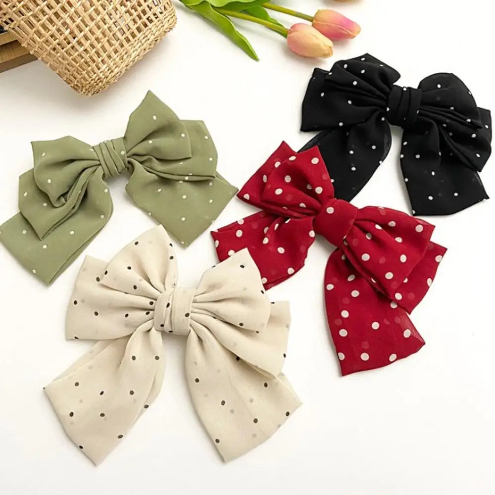 Korea Red Wave Point Big Bow Cloth Hair Ties Hair Scrunchie Hairpin Hairpin Woman Elegant Hair Accessories Party Headdress
Korea Red Wave Point Big Bow Cloth Hair Ties Hair Scrunchie Hairpin Hairpin Woman Elegant Hair Accessories Party Headdress