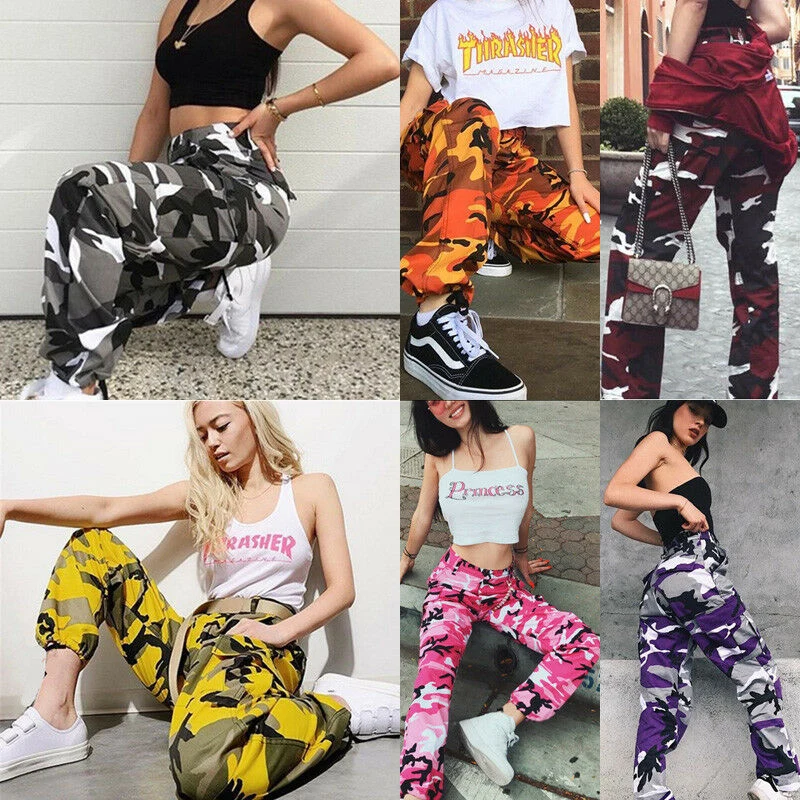 2021 Women Fashion 6 Color Camo Cargo Pants High Waist Hip Hop Trousers Military Army Combat Camouflage Long Pants Ladies Hot
2021 Women Fashion 6 Color Camo Cargo Pants High Waist Hip Hop Trousers Military Army Combat Camouflage Long Pants Ladies Hot