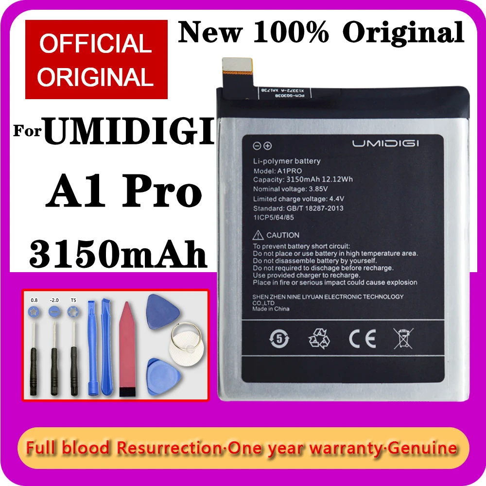 

New Original A1Pro Battery for UMI UMIDIGI A1 Pro 5.5inch MTK6739 3+16G Mobile Phone Battery 3150mAh Long Standby Time Batterie