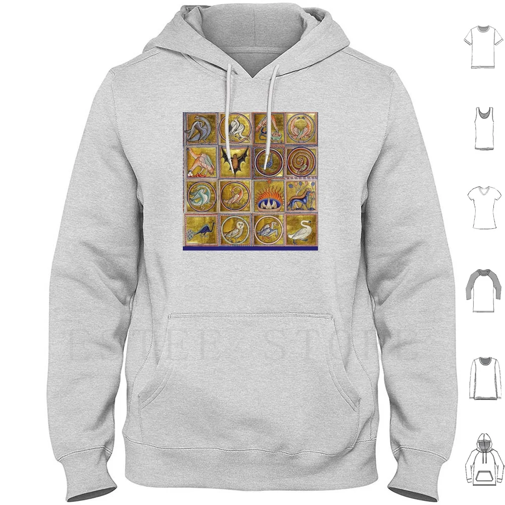 Толстовка средневековая с изображением животных, с длинным рукавом
Толстовка средневековая с изображением животных, с длинным рукавом