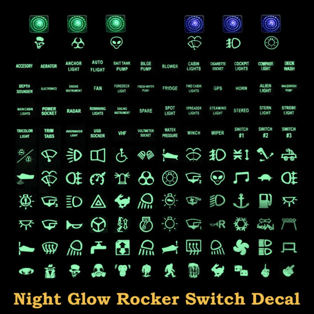 Night Glow Rocker Switch Decal Label Circuit Panel Sticker Car Boat Truck Marine Decoration Car Styling Accessories
Night Glow Rocker Switch Decal Label Circuit Panel Sticker Car Boat Truck Marine Decoration Car Styling Accessories