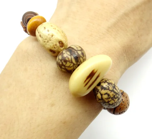vintage natural zaad armband Handmade bangles Boeddha bedelarmband Tibet Boeddhistische gebed houten kralen |