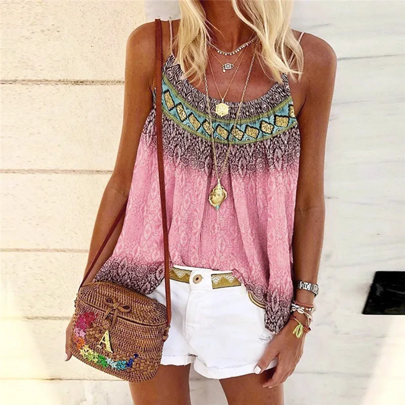 Summer Vest Women Camisole 2021 New Casual Loose Beach T Shirt Boho Print Tops For Women Plus Size Ladies Sleeveless Tank Tops
Summer Vest Women Camisole 2021 New Casual Loose Beach T Shirt Boho Print Tops For Women Plus Size Ladies Sleeveless Tank Tops