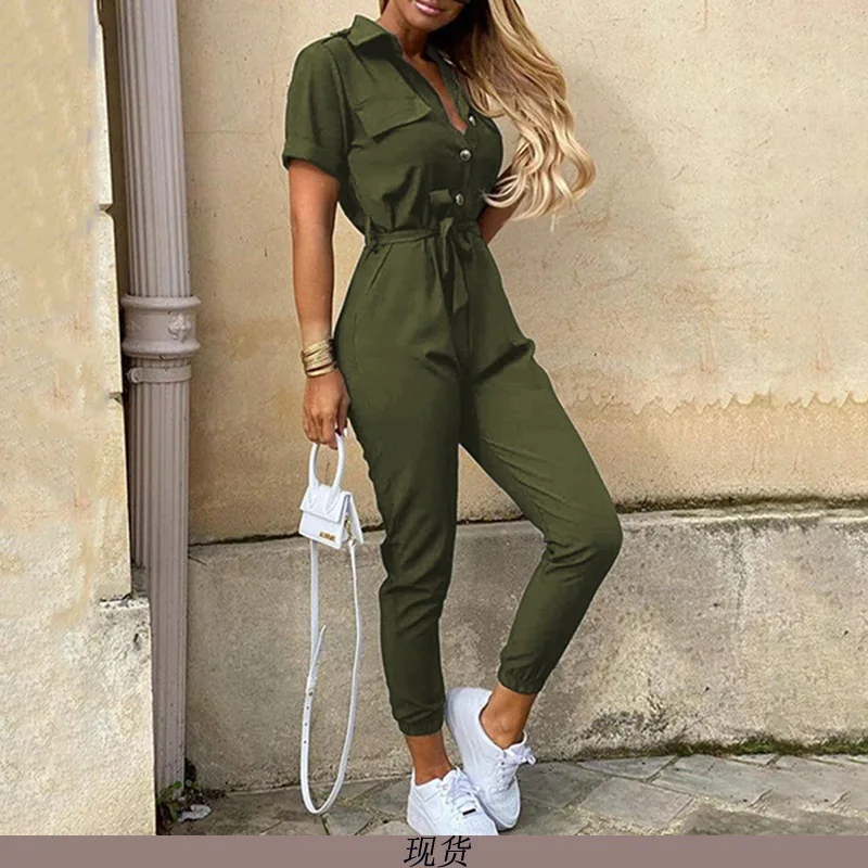 Cross Border Supply of European And American Foreign Trade Casual Lapel Printing Jumpsuit With Belt And Tooling Jumpsuit in Stoc
Cross Border Supply of European And American Foreign Trade Casual Lapel Printing Jumpsuit With Belt And Tooling Jumpsuit in Stoc