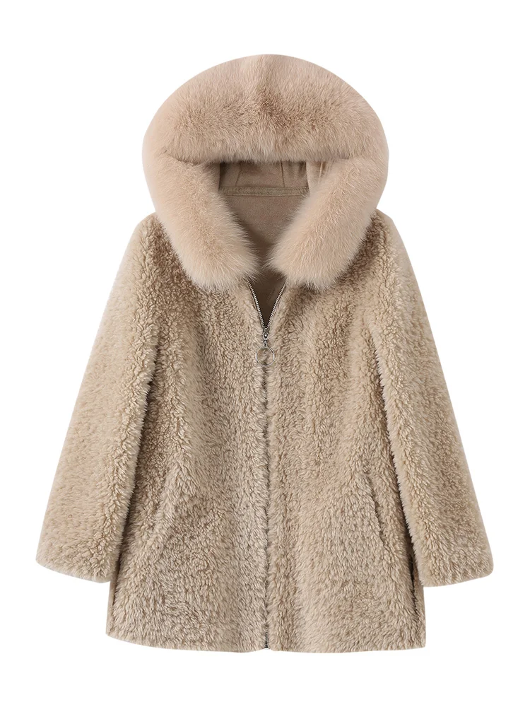 JCHB 2021 Real Fur Coat Female 100% Wool Jackets for Women Autumn Winter Clothes Hooded Fox Fur Collar Fashion Ropa De Mujer Pp
JCHB 2021 Real Fur Coat Female 100% Wool Jackets for Women Autumn Winter Clothes Hooded Fox Fur Collar Fashion Ropa De Mujer Pp