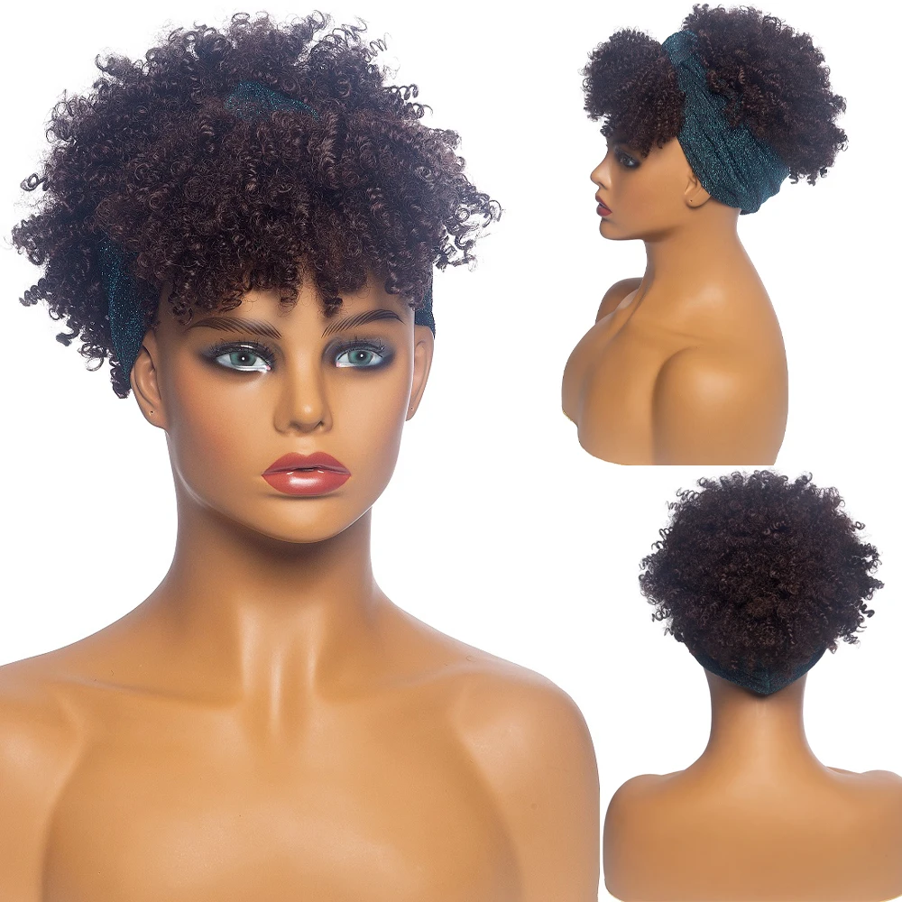 Fluffy Headband Wig Short Turban Wig Synthetic Wrap Wig Linked Turban Afro Kinky Culry Hair Wigs for Women
Fluffy Headband Wig Short Turban Wig Synthetic Wrap Wig Linked Turban Afro Kinky Culry Hair Wigs for Women