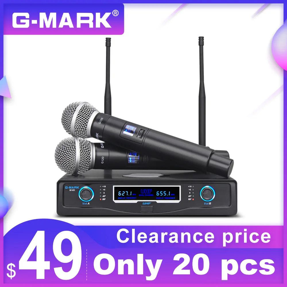 Wireless Microphone G-MARK G120 Dynamic Handheld Karaoke 50 Meters Receive For Stage Home Karaoke Party School Church
Wireless Microphone G-MARK G120 Dynamic Handheld Karaoke 50 Meters Receive For Stage Home Karaoke Party School Church