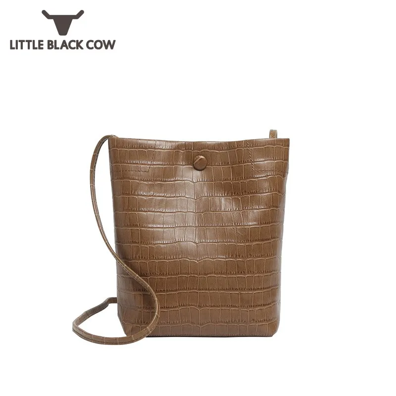 Women Soft Cowhide Genuine Leather Bucket Bag Vintage Crocodile Pattern Casual Shoulder Handbag Ladies Single Crossbody Bags New
Women Soft Cowhide Genuine Leather Bucket Bag Vintage Crocodile Pattern Casual Shoulder Handbag Ladies Single Crossbody Bags New