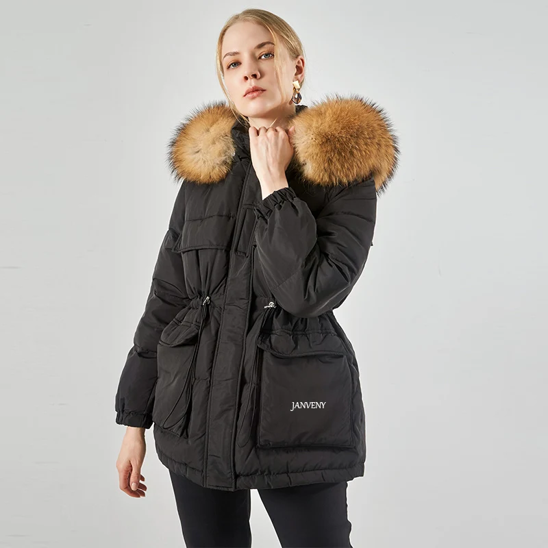 Куртка женская на утином пуху, с капюшоном из меха енота, теплая, свободная, 2021
Куртка женская на утином пуху, с капюшоном из меха енота, теплая, свободная, 2021