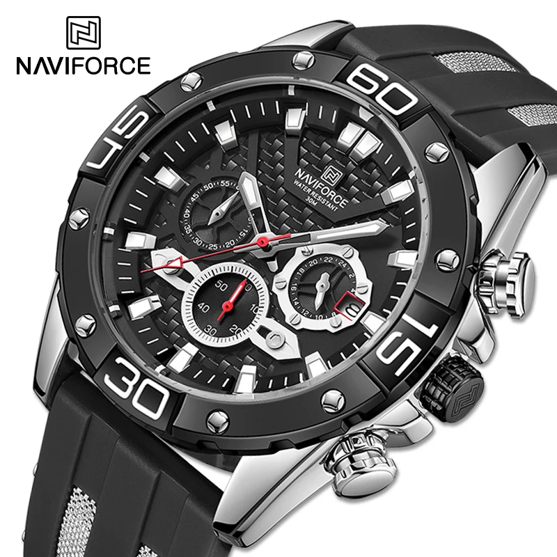 Часы наручные NAVIFORCE Мужские кварцевые, роскошные брендовые водонепроницаемые спортивные в стиле милитари, с хронографом и силиконовым реме...
Часы наручные NAVIFORCE Мужские кварцевые, роскошные брендовые водонепроницаемые спортивные в стиле милитари, с хронографом и силиконовым реме...
