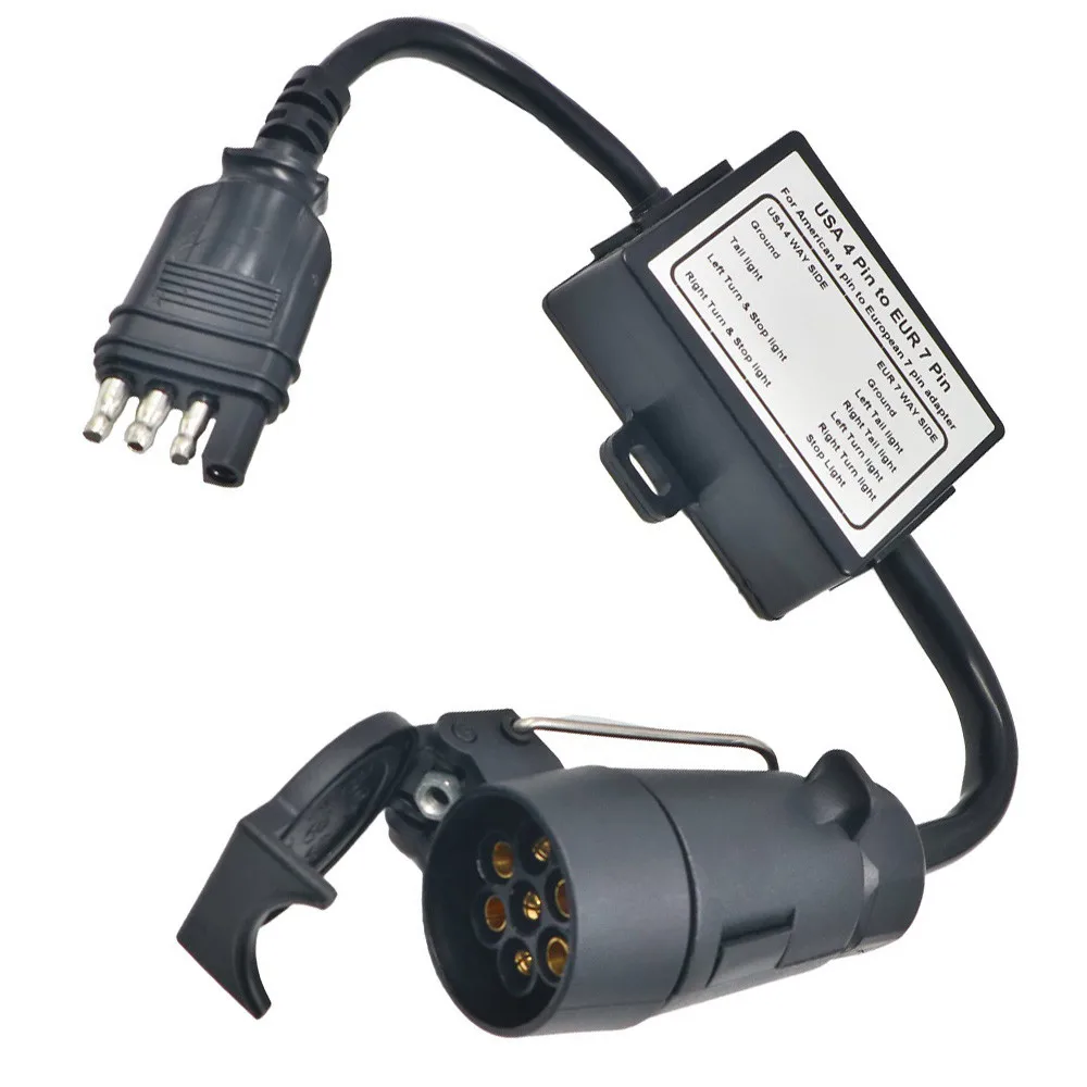 USA 4-Pin Flat Plug To European7-Pin Connector 4 To 7 Trailer Light Converter Signal Separating Trailer Adapter Plug
USA 4-Pin Flat Plug To European7-Pin Connector 4 To 7 Trailer Light Converter Signal Separating Trailer Adapter Plug