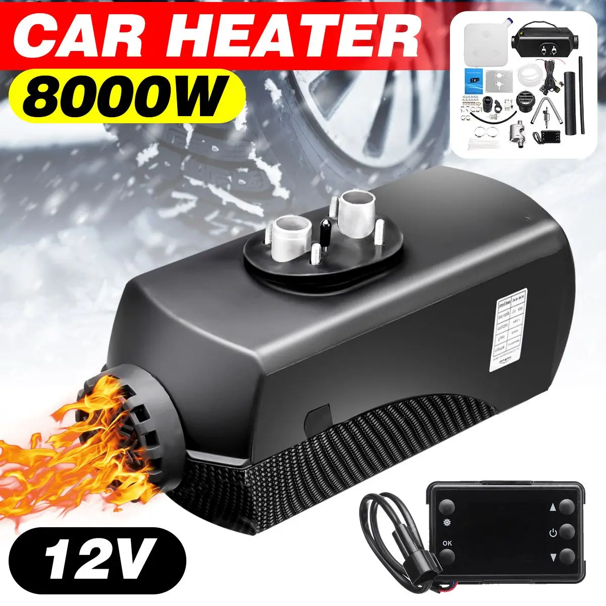 12V 8KW Autonomous Heater Car Diesel Air Heater Parking Heater Fuel Heater with LCD Monitor Switch Heating Fans for RV Truck
12V 8KW Autonomous Heater Car Diesel Air Heater Parking Heater Fuel Heater with LCD Monitor Switch Heating Fans for RV Truck