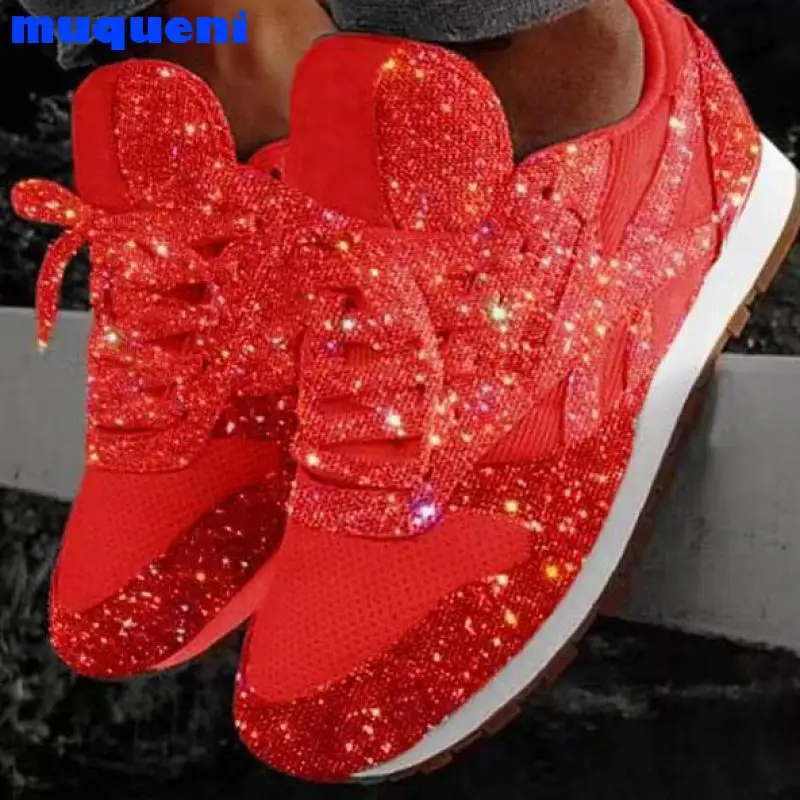 Women Casual Glitter Shoes Mesh Flat Shoes Ladies Sequin Vulcanized Shoes Lace Up Sneakers Outdoor Sport Running Shoes 2021
Women Casual Glitter Shoes Mesh Flat Shoes Ladies Sequin Vulcanized Shoes Lace Up Sneakers Outdoor Sport Running Shoes 2021