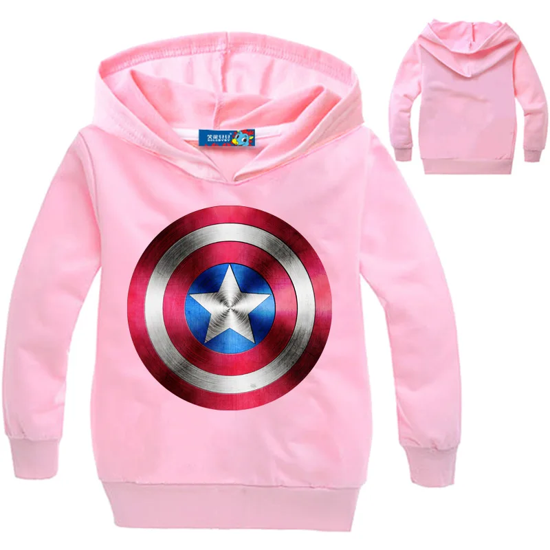 Sudaderas de manga larga para nios, ropa de primavera, Capitn Amrica, Tops de dibujos animados para chicas con capucha 
Sudaderas de manga larga para nios, ropa de primavera, Capitn Amrica, Tops de dibujos animados para chicas con capucha