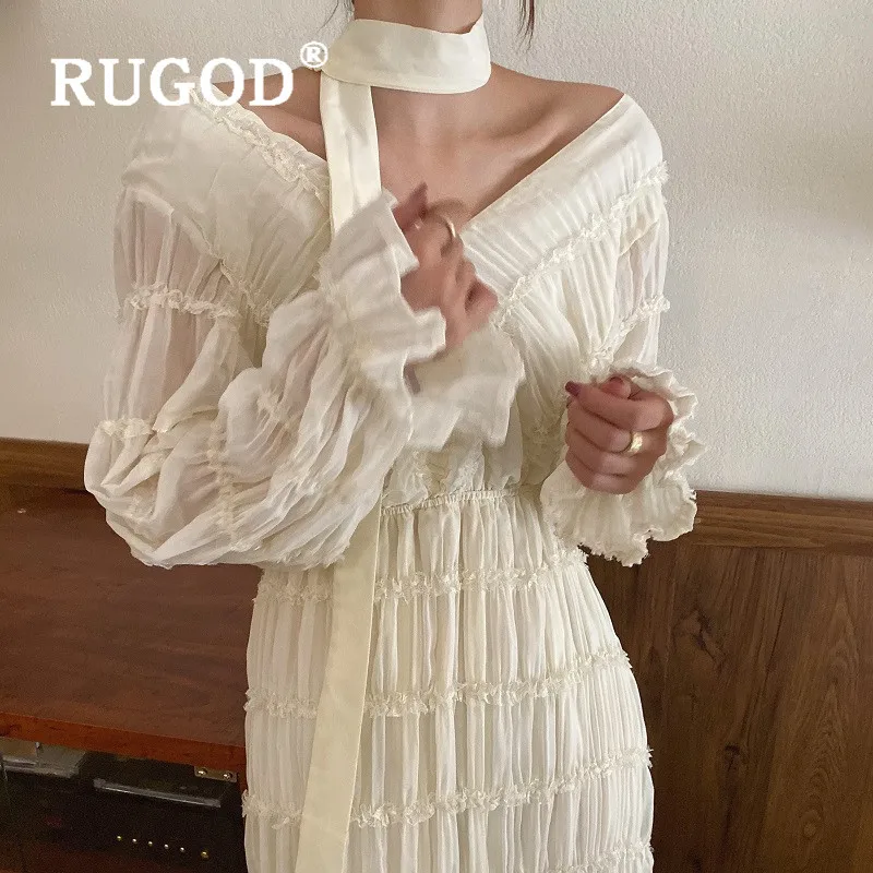 RUGOD Новое Стильное темпераментное белое платье для женщин с двойным v-образным вырезом и длинными рукавами, элегантное женское платье
RUGOD Новое Стильное темпераментное белое платье для женщин с двойным v-образным вырезом и длинными рукавами, элегантное женское платье