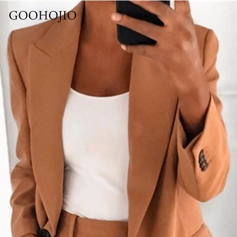 GOOHOJIO 2021 New Spring and Autumn Temperament Blazer for Ladies Single-breasted Women Lapel Cardigan Profession Blazers Women
GOOHOJIO 2021 New Spring and Autumn Temperament Blazer for Ladies Single-breasted Women Lapel Cardigan Profession Blazers Women