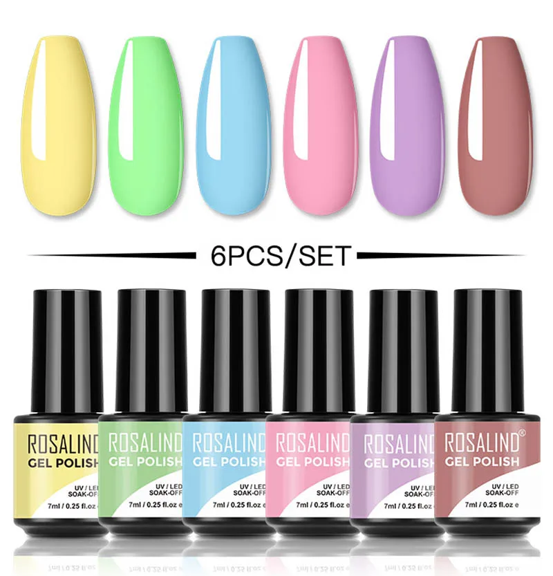 ROSALIND Gel Nail Polish Set 4/6PCS Mix Color Nail Kit For Manicure Nail Polish Vernis Semi Permanent UV Lamp Gellak Nail Kit
ROSALIND Gel Nail Polish Set 4/6PCS Mix Color Nail Kit For Manicure Nail Polish Vernis Semi Permanent UV Lamp Gellak Nail Kit