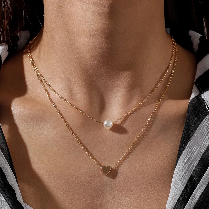 Minimalism Multilayer Mini Love Heart Pendants Necklaces Vintage Alloy Pearl Choker Necklaces for Women Jewelry Gifts Collares
Minimalism Multilayer Mini Love Heart Pendants Necklaces Vintage Alloy Pearl Choker Necklaces for Women Jewelry Gifts Collares