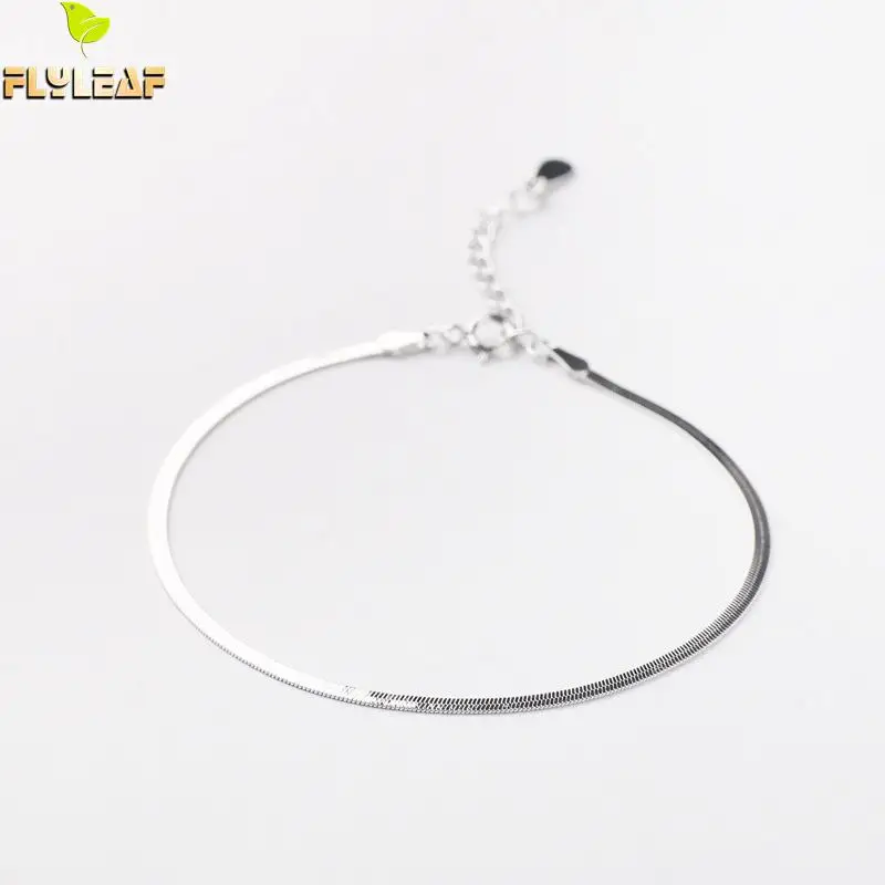 925 Sterling Silver Snake Bone Chain Bracelets For Women Simple Girl Student Fashion Jewelry Accessories Flyleaf
925 Sterling Silver Snake Bone Chain Bracelets For Women Simple Girl Student Fashion Jewelry Accessories Flyleaf