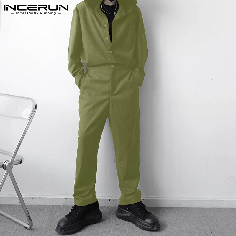 Men Cargo Overalls Hooded Solid Color Long Sleeve Button Fashion Casual Jumpsuits Loose Pockets Leisure Men Romper 5XL INCERUN 7
Men Cargo Overalls Hooded Solid Color Long Sleeve Button Fashion Casual Jumpsuits Loose Pockets Leisure Men Romper 5XL INCERUN 7