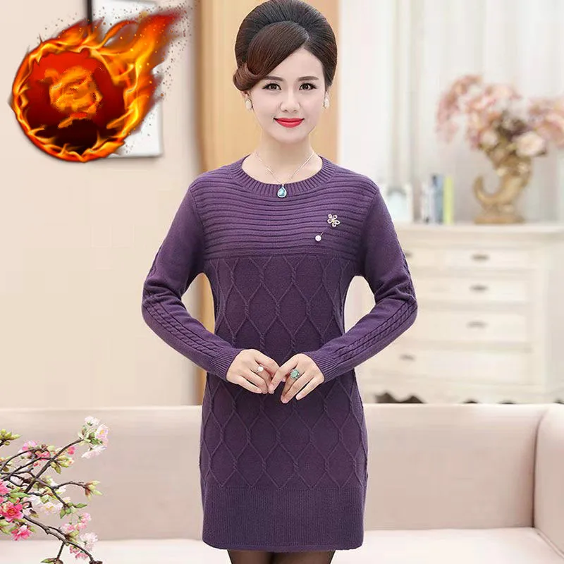 2021 Autumn Winter Knitted Sweater Womens Round Neck Solid Color Pullovers Long Sleeve Vintage Clothes Plus Size 5XL Y213
2021 Autumn Winter Knitted Sweater Womens Round Neck Solid Color Pullovers Long Sleeve Vintage Clothes Plus Size 5XL Y213