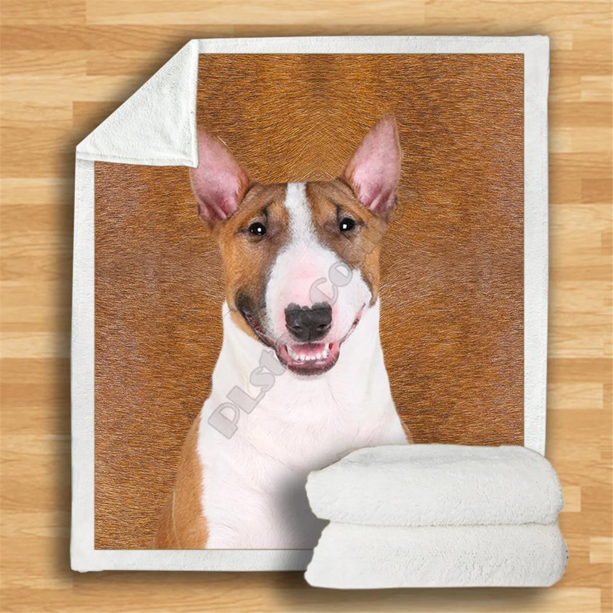 Bull Terrier Cozy Premium Fleece Blanket 3D Printed Sherpa on Bed Home Textiles |