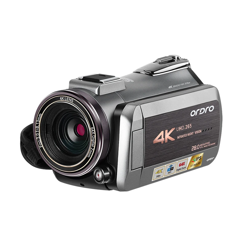 ORDRO AZ50 wifi Real 4K 30FPS видеокамера H.265 видео формат поддержка подключения стерео