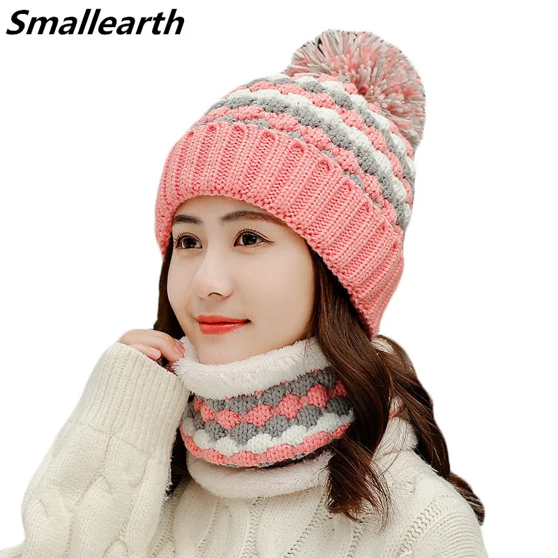 New Winter Pompom Hat And Scarf Set For Women Girls Plus Velvet Warm Caps Female Winter Casual Thick Knitted Hats 2 Pieces Set
New Winter Pompom Hat And Scarf Set For Women Girls Plus Velvet Warm Caps Female Winter Casual Thick Knitted Hats 2 Pieces Set