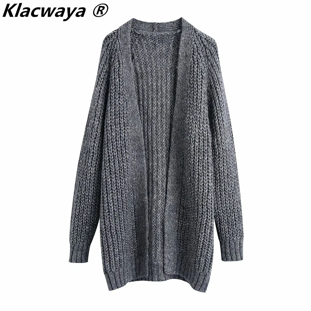 Klacwaya 2021 Women Dark Gray Cardigan Sweater Vintage Long Sleeve Female Open Stitch Streetwear Casual Long Sweater Coat
Klacwaya 2021 Women Dark Gray Cardigan Sweater Vintage Long Sleeve Female Open Stitch Streetwear Casual Long Sweater Coat