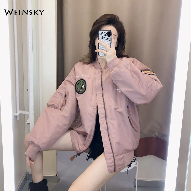 Cotton Liner Women's Loose Baseball Uniform Spring And Autumn Streetwear Jackets
Cotton Liner Women's Loose Baseball Uniform Spring And Autumn Streetwear Jackets