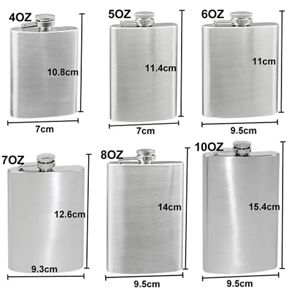 Hot Sales!! Portable 4 5 6 7 8 10 Oz Stainless Steel Hip Liquor Whiskey Alcohol Flask Cap
Hot Sales!! Portable 4 5 6 7 8 10 Oz Stainless Steel Hip Liquor Whiskey Alcohol Flask Cap