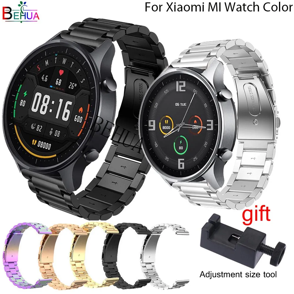Ремешок из нержавеющей стали для Xiaomi MI Watch сменный металлический цветной браслет