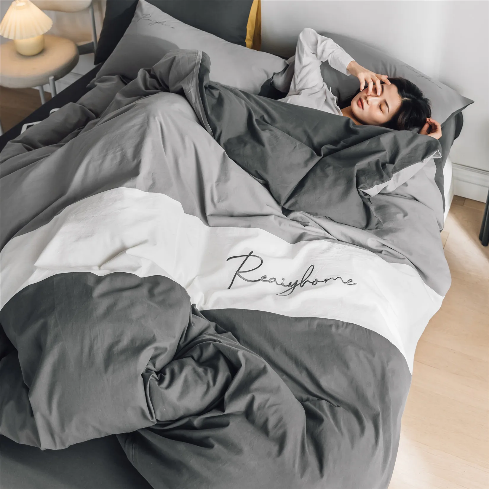 Nordic Washed Cotton Solid Color Letter Cute Bedding Set Luxury Queen Fashion Creativity Design Sabanas Home Decoration Ec50ct
Nordic Washed Cotton Solid Color Letter Cute Bedding Set Luxury Queen Fashion Creativity Design Sabanas Home Decoration Ec50ct