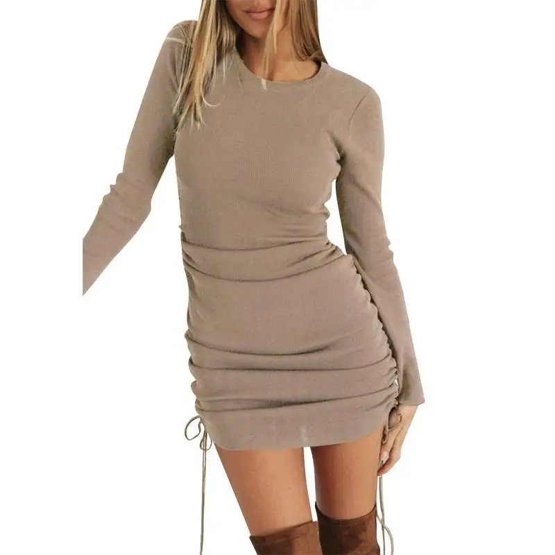 2020 Autumn New Casual Party Dresses Round Neck Solid Color Wrinkle Strap Long Sleeve Dress Women Mini Vestidos Women's Clothing
2020 Autumn New Casual Party Dresses Round Neck Solid Color Wrinkle Strap Long Sleeve Dress Women Mini Vestidos Women's Clothing