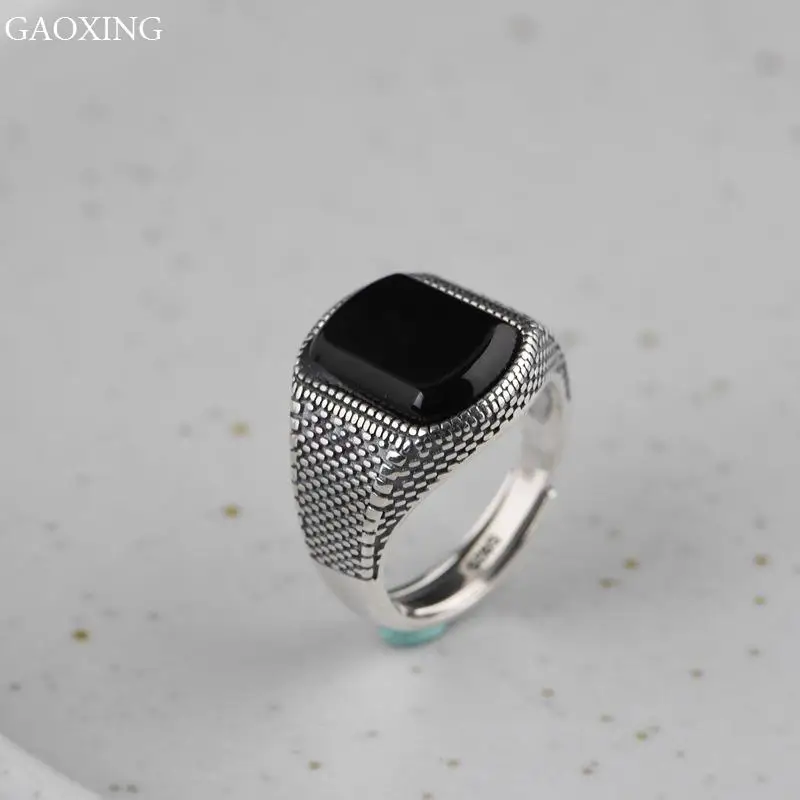 100% 925 Sterling Silver Men's Wedding Ring With Black Oval Agate Gemstone Fashionable And Generous Open Ring Jewelry
100% 925 Sterling Silver Men's Wedding Ring With Black Oval Agate Gemstone Fashionable And Generous Open Ring Jewelry