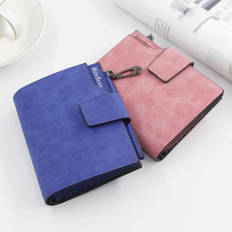 New women's wallet short zipper buckle large multi-card bit matte student money clip woman's women wallets | Багаж и сумки