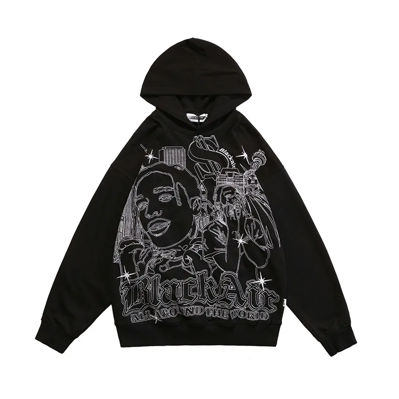 Vintage Hip Hop Embroidery Casual Sweatshirts Harakuju Streetwear Loose Pullover Hoodies For Male High Street
Vintage Hip Hop Embroidery Casual Sweatshirts Harakuju Streetwear Loose Pullover Hoodies For Male High Street