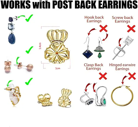 Earring Lifters and Earring Backs 3 Pairs of Hypoallergenic Adjustable Pairs of Earring Backs Easy to Use Drooping Earrings
Earring Lifters and Earring Backs 3 Pairs of Hypoallergenic Adjustable Pairs of Earring Backs Easy to Use Drooping Earrings