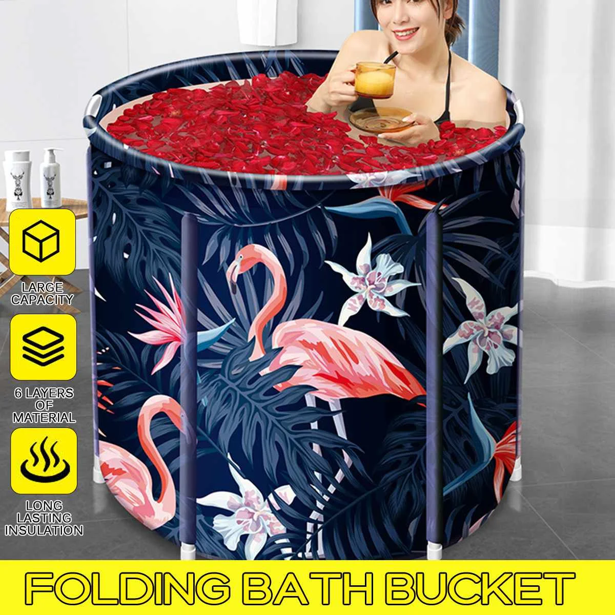 70cmX68cm Folding Bathtub Home Adult Bath Barrel Thickening Foldable Insulated Bath Bucket Inflatable Bucket 6-layer SPA Barrel
70cmX68cm Folding Bathtub Home Adult Bath Barrel Thickening Foldable Insulated Bath Bucket Inflatable Bucket 6-layer SPA Barrel