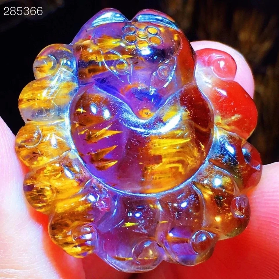 Natural Purple Cacoxenite Rutilated Quartz Fox Carved Pendant 26.7x24.7x6.8mm Crystal Auralite 23 Pendant Jewelry Genuine AAAAAA
Natural Purple Cacoxenite Rutilated Quartz Fox Carved Pendant 26.7x24.7x6.8mm Crystal Auralite 23 Pendant Jewelry Genuine AAAAAA