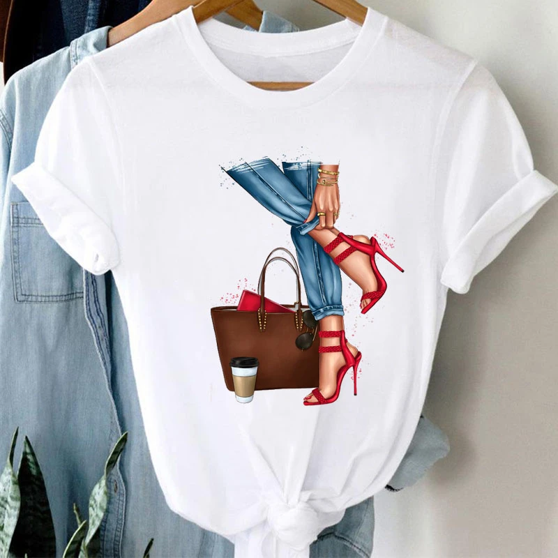 Футболка женская с графическим принтом, Модная белая рубашка на высоком каблуке, топ с круглым вырезом и коротким рукавом в стиле Харадзюку,...
Футболка женская с графическим принтом, Модная белая рубашка на высоком каблуке, топ с круглым вырезом и коротким рукавом в стиле Харадзюку,...