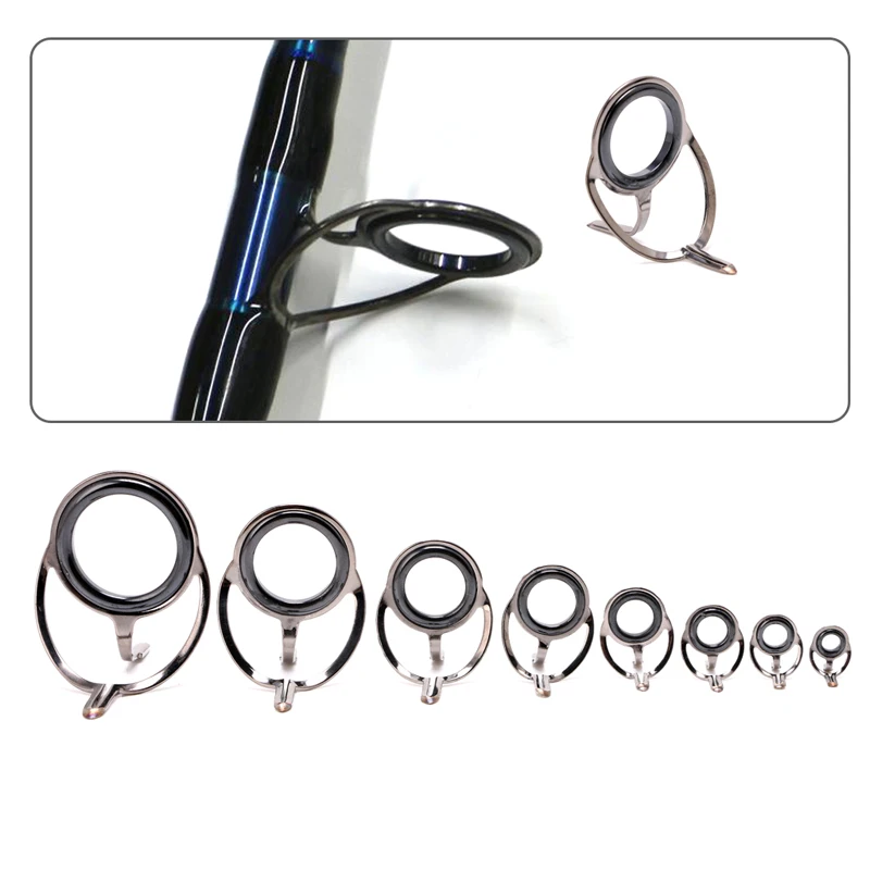 8Pcs 6# - 30# Stainless Steel Eye Rings Fishing Rod Guides Tips Line Repair Kit 
8Pcs 6# - 30# Stainless Steel Eye Rings Fishing Rod Guides Tips Line Repair Kit