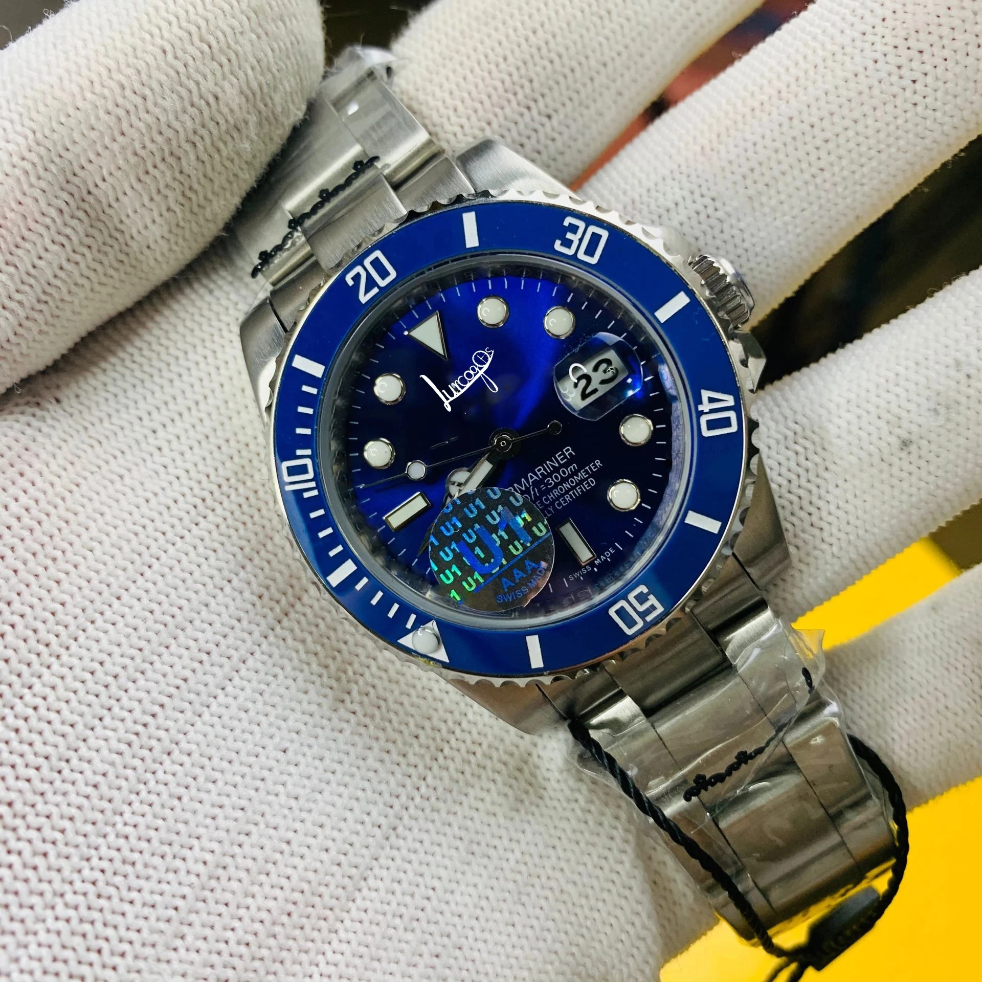 

u1 high quality SUB AAA watch ceramic bezel sapphire glass mechanical automatic movement blue dial sports jubilee strap