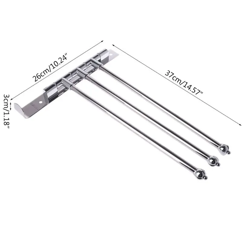 Wall-mounted towel bar 3 Swivel Rotating Towel Rack Hanger Holder Hanging rod Bathroom Accessory 304 Stainless Steel
Wall-mounted towel bar 3 Swivel Rotating Towel Rack Hanger Holder Hanging rod Bathroom Accessory 304 Stainless Steel