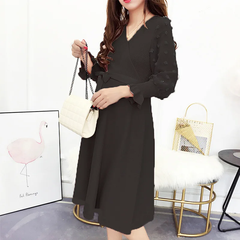 Pregnancy Knitting Dress Bottoming Maternity Gown V-Neck Long Sleeve Outwear Clothes for Pregnant Women Maternity Dresses
Pregnancy Knitting Dress Bottoming Maternity Gown V-Neck Long Sleeve Outwear Clothes for Pregnant Women Maternity Dresses