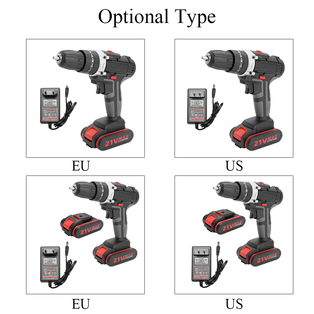 Electric Impact Cordless Drill High-power 1 or 2 Lithium Battery Wireless Rechargeable Hand Drills Home DIY Electric Power Tools
Electric Impact Cordless Drill High-power 1 or 2 Lithium Battery Wireless Rechargeable Hand Drills Home DIY Electric Power Tools