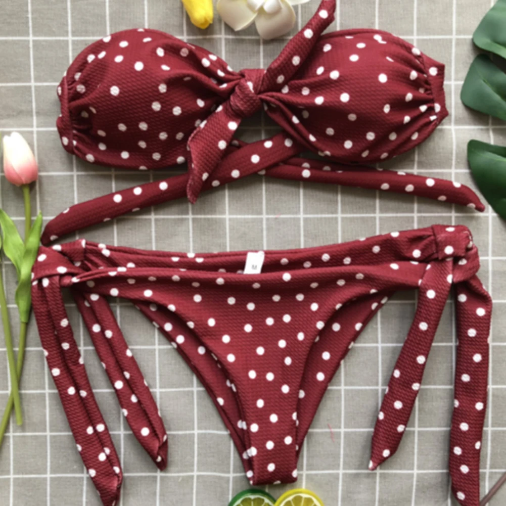 Swimsuit Padded Women Swimwear Fashion Bandage European Style No Steel Support Sexy Push-up Bikini Beachwear Summer Polka Dot
Swimsuit Padded Women Swimwear Fashion Bandage European Style No Steel Support Sexy Push-up Bikini Beachwear Summer Polka Dot
