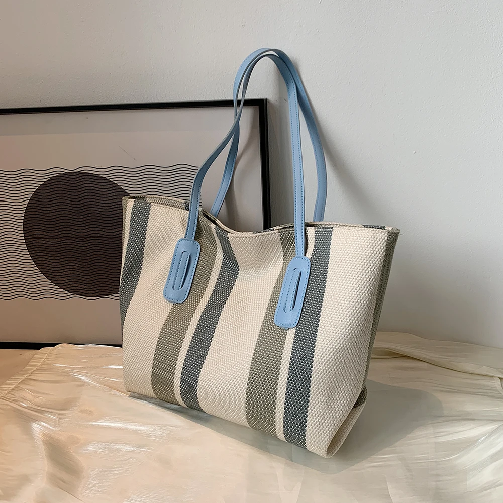 Fashion Women Stripes Printing Canvas Shoulder Handbag Women Daily Street Shopping Bag Casual Ladies Large Capacity Handbags New
Fashion Women Stripes Printing Canvas Shoulder Handbag Women Daily Street Shopping Bag Casual Ladies Large Capacity Handbags New