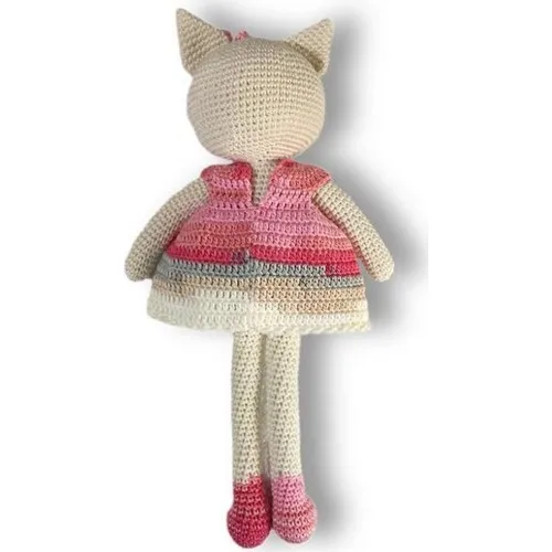 Amigurumi Hand-Knitted Toy Cat Pembiş 20 cm | Игрушки и хобби